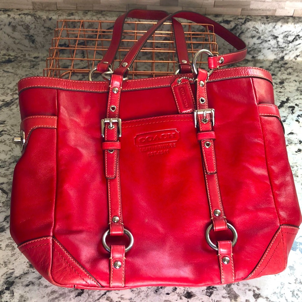 COACH Bright Red Leatherware Handbag